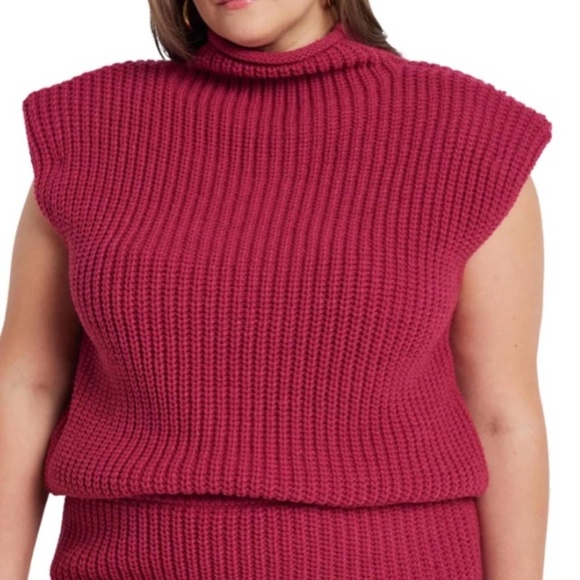 Eloquii Sweaters - Eloquii Mock Neck Strong Shoulder Sweater NWT Size 18/20